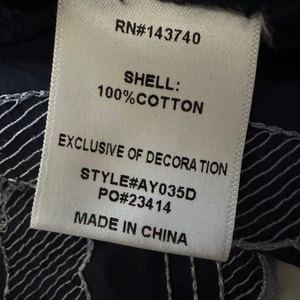 Hyacinth House Tuckernuck Navy Embroidered Weston Mini Dress XS Scalloped - Picture 7 of 9